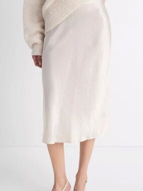 Vince Silk Chiffon Trimmed Slip Skirt